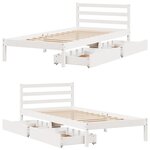 vidaXL Cadre de lit sans matelas blanc 90x200 cm bois de pin massif