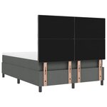 vidaXL Lit à ressorts avec matelas et lumière LED en gris foncé  140 x 190 cm  tissu