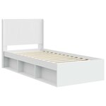 vidaXL Cadre de lit avec rangement et tête de lit Blanc 100 x 200 cm
