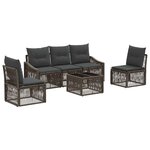 vidaXL Ensemble de canapé de jardin 6 Pièces Gris polyrotin