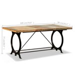 vidaXL Table à manger Bois de récupération massif 180 cm