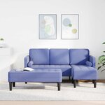 vidaXL Ensemble de Canapés 2 Pièces Bleu denim 173 x 131 x 67 cm tissu