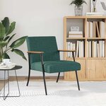vidaXL fauteuil Vert foncé 59 x 75 x 78 cm tissu