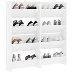 vidaXL Armoires à chaussures murales 4 Pièces blanc bois d'ingénierie