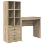 vidaXL Bureau avec rangement 2 Pièces Chêne Sonoma Bois d'ingénierie
