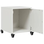 vidaXL Tables de chevet 2 Pièces blanc 36x39x43 5 cm acier
