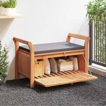 vidaXL Banc de rangement de jardin avec coussin 91 cm Bois d'acacia