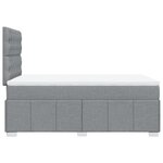 vidaXL Sommier à lattes de lit et matelas gris clair 120x190 cm tissu