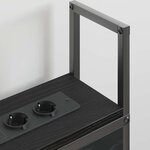 vidaXL Headboard de Rangement avec Station de Charge Chêne noir 160 cm