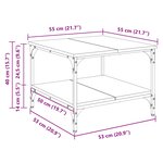 vidaXL Table basse Chêne artisanal 55 x 55 x 40 cm Bois d'ingénierie