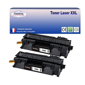 T3AZUR - Lot de 2 Toners compatibles avec Canon 719A pour Canon MF-411DW  MF-416DW  MF-418X  MF-419X Noir - 2 300p
