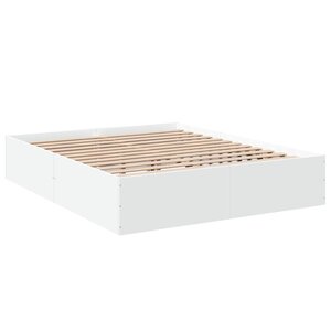 vidaXL Cadre de lit blanc 150x200 cm bois d'ingénierie
