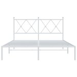 vidaXL Cadre de lit métal avec tête de lit blanc 140x200 cm