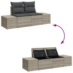 vidaXL Ensemble de canapé de jardin 6 pièces avec coussins gris clair en poly rattan