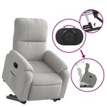 vidaXL Fauteuil inclinable électrique gris clair tissu microfibre
