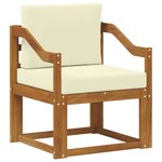 vidaXL Canapé d’extérieur Bois d'acacia massif et polyester Naturel
