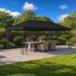 vidaXL Abri de jardin 6 x 3 m Noir Polyester et Acier 190 gsm