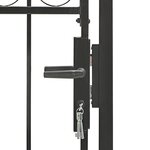 vidaXL Portail de jardin avec dessus arqué Acier 100x250 cm Noir