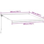 vidaXL Auvent rétractable anthracite/blanc 3x2 5 m tissu et aluminium