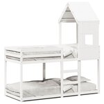 vidaXL Lit superposé sans matelas blanc 90x200 cm bois de pin massif