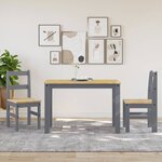 vidaXL Chaises à manger lot de 2 Panama gris bois massif de pin