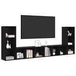 vidaXL Ensemble meuble TV 4 Pièces Chêne noir 37 x 35 x 107 cm