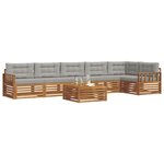 vidaXL Ensemble de canapés d'extérieur 7 Pièces Gris Naturel et Clair