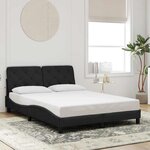 vidaXL Cadre de lit sans matelas noir 140x200 cm velours