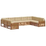 vidaXL Ensemble de canapés d'extérieur 9 pc Naturel et Beige