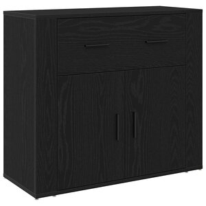 vidaXL Buffet avec tiroir Chêne noir 80 x 33 x 70 cm Bois d'ingénierie