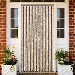 vidaXL Rideau anti-mouches marron foncé et beige 100x230 cm chenille
