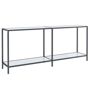 vidaXL Table console Blanc 180x35x75 5 cm Verre trempé