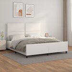 vidaXL Cadre de lit avec tête de lit Blanc 160x200 cm Similicuir