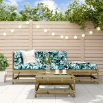 vidaXL Salon de jardin 4 Pièces avec coussins bois de pin imprégné
