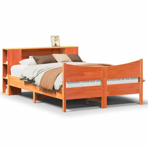 vidaXL Cadre de lit sans matelas cire marron 150x200cm bois pin massif