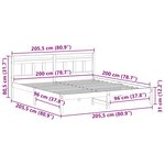 vidaXL Cadre de lit Marron 200 x 200 cm Pin massif