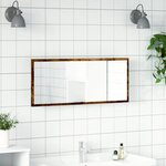 vidaXL Miroir de salle de bain à LED chêne fumé bois d'ingénierie