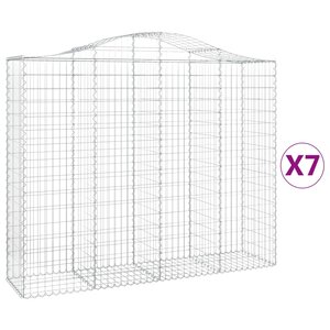 vidaXL Paniers à gabions arqués 7 Pièces 200x50x160/180 cm Fer galvanisé