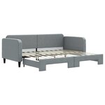 vidaXL Lit de jour avec gigogne sans matelas gris clair 90x200 cm