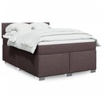vidaXL Sommier à lattes de lit avec matelas Marron foncé 140x190 cm