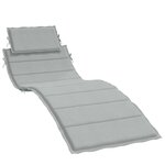 vidaXL Coussin de chaise longue gris clair mélangé 186x58x4 cm tissu