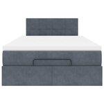 vidaXL Cadre de lit ottoman et matelas gris foncé 120x200 cm velours