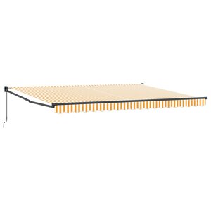 vidaXL Auvent rétractable Jaune et blanc 4 x 2 m