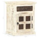 vidaXL Table de chevet Blanc 40 x 30 x 50 cm Bois de manguier massif