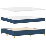 vidaXL Sommier avec Matelas Bleu 200x200 cm Tissu
