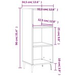 vidaXL Buffet chêne fumé 34 5x32 5x90 cm bois d'ingénierie