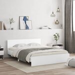 vidaXL Cadre de lit avec LED sans matelas blanc 160x200 cm