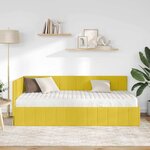 vidaXL Cadre de lit d'angle avec matelas Jaune 90 x 190 cm Velours