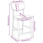 vidaXL Chaises de salle à manger 2 Pièces Marron Clair 48 x 49 x 95 cm