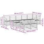 vidaXL Ensemble de canapés d'extérieur 9 pc Naturel Polyester
